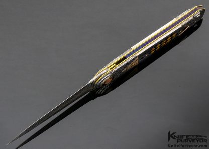 Owen Wood Custom Knife Art Deco Amber Linerlock - Image 4