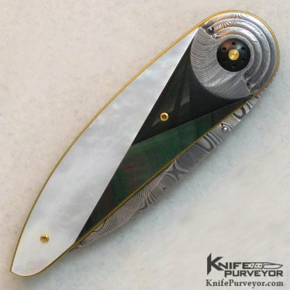 Owen Wood Custom Knife Art Deco Cresent Linerlock - Image 3