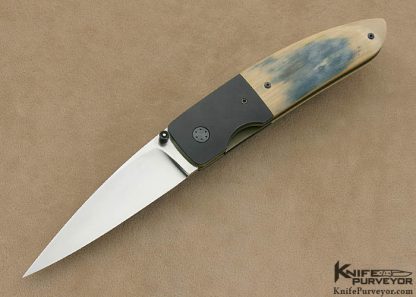 Owen Wood Custom Knife  Anodized Titanium Linerlock
