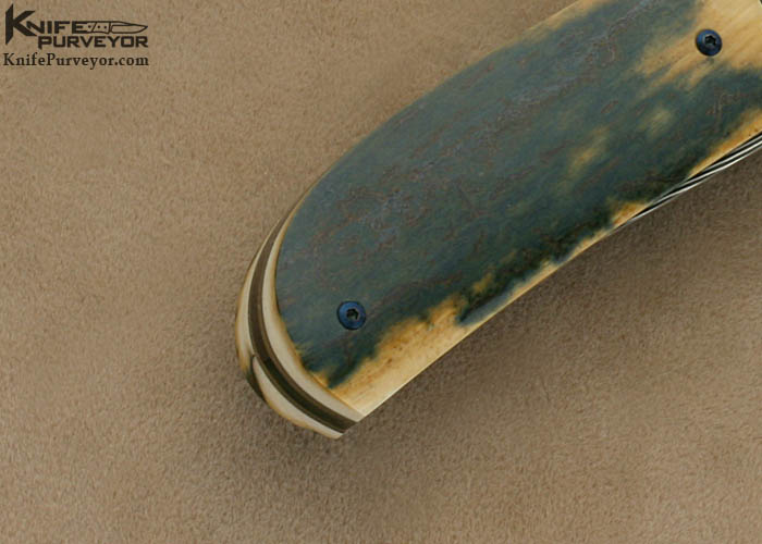 Owen Wood Custom Knife Mammoth Ivory Linerlock Engraved by Armin Winkler - Image 4