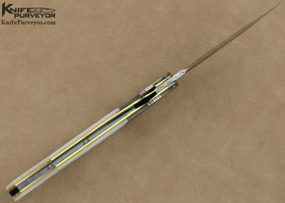 Owen Wood Custom Knife Mother of Pearl Shell & Damascus Linerlock - Image 8