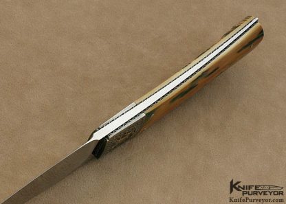 Owen Wood Custom Knife Rick Fields Scrimshawed Mammoth Ivory & Armin Winkler Engraved Fixed Blade - Image 5