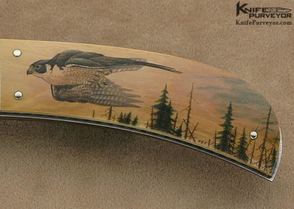 Owen Wood Custom Knife Rick Fields Scrimshawed Mammoth Ivory & Armin Winkler Engraved Fixed Blade - Image 6
