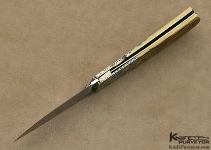 Owen Wood Custom Knife Tim & Cristy George Engraved Mammoth Ivory Linerlock - Image 8
