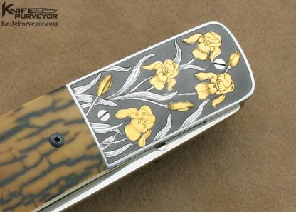 Owen Wood Custom Knife Tim & Cristy George Engraved Mammoth Ivory Linerlock - Image 4