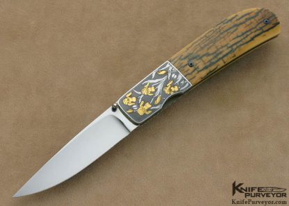 Owen Wood Custom Knife Tim & Cristy George Engraved Mammoth Ivory Linerlock