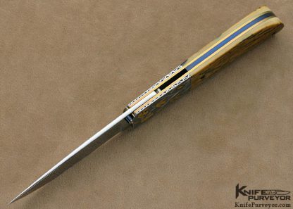 Owen Wood Custom Knife Tim & Cristy George Engraved Mammoth Ivory Linerlock - Image 6