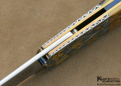 Owen Wood Custom Knife Tim & Cristy George Engraved Mammoth Ivory Linerlock - Image 7