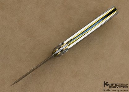 Owen Wood Custom Knife Art Deco Exotic Material Linerlock - Image 6