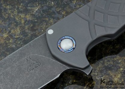 Walter Randolph Custom Knife Machined Titanium Frame Lock Flipper with Timascus Clip - Image 2