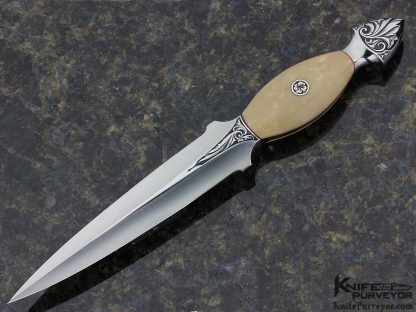 Willie Rigney Custom Knife Ron Skaggs Engraved Walrus Integral Dagger 17272