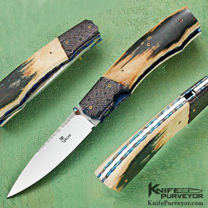 Francesco Pachi Custom Knives Damascus Linerlock
