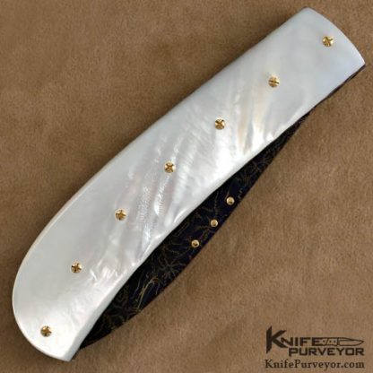 Francesco Pachi Custom Knife "The Final Pachi" Mother of Pearl Button Lock Folder - Image 3