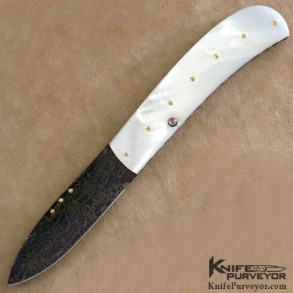 Francesco Pachi Custom Knife "The Final Pachi" Mother of Pearl Button Lock Folder