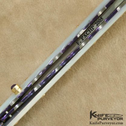 Francesco Pachi Custom Knife "The Final Pachi" Mother of Pearl Button Lock Folder - Image 5