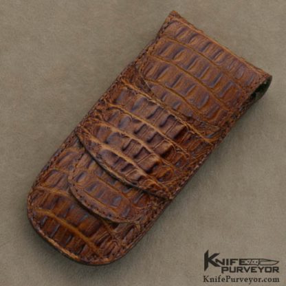 Francesco Pachi Custom Knives Mirella Pachi Scrimshawed Antique Elephant Ivory and Blued Sole Authorhsip Damascus Linerlock - Image 8
