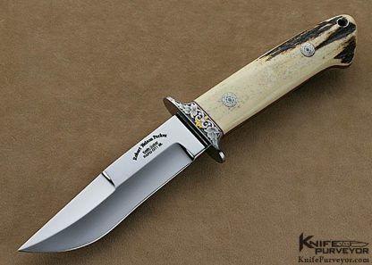 Robert Nelson Parker Custom Knife Dave Lark Engraved Stag Chute Knife