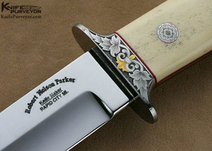 Robert Nelson Parker Custom Knife Dave Lark Engraved Stag Chute Knife - Image 2