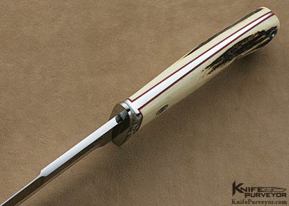 Robert Nelson Parker Custom Knife Dave Lark Engraved Stag Chute Knife - Image 4
