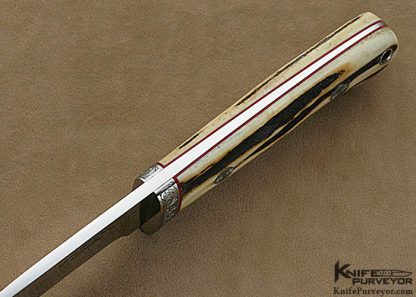 Robert Nelson Parker Custom Knife Dave Lark Engraved Stag Drop Point Hunter - Image 4