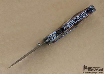 Pat Crawford Custom Knife Fully Dressed Stainless Steel Damascus  "Kasper" Linerlock - Image 6