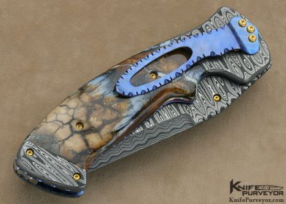 Pat Crawford Custom Knife Fully Dressed Stainless Steel Damascus  "Kasper" Linerlock - Image 3