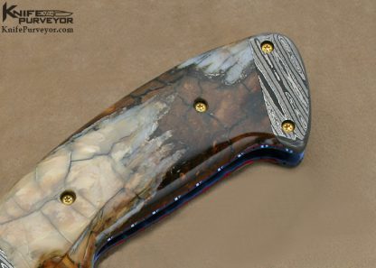 Pat Crawford Custom Knife Fully Dressed Stainless Steel Damascus  "Kasper" Linerlock - Image 4