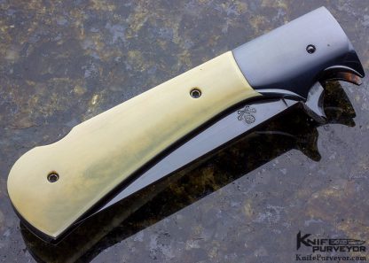 Paul Fox Custom Knife Blued Steel & Mammoth Lockback - Image 3