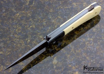 Paul Fox Custom Knife Blued Steel & Mammoth Lockback - Image 4