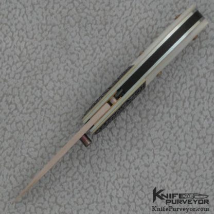 W.D. Pease Custom Knife Luis B sanchez Engraved Mother of Pearl Linerlock - Image 4