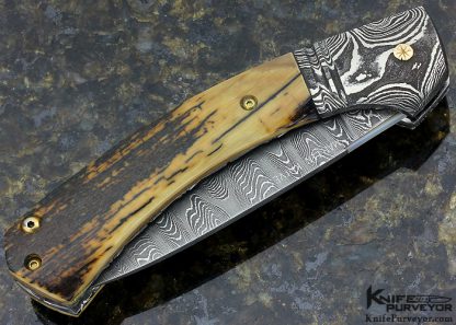 Peter Martin Custom Knife Bolster Release Damascus Auto - Image 4