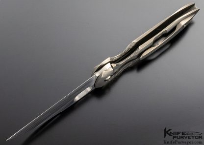 Peter Rassenti Custom Knife "Druid" Carved and Stippled Framelock - Image 7