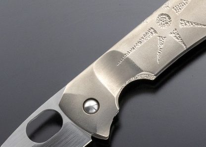 Peter Rassenti Custom Knife "Druid" Carved and Stippled Framelock - Image 2