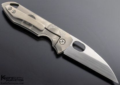 Peter Rassenti Custom Knife "Druid" Carved and Stippled Framelock - Image 3