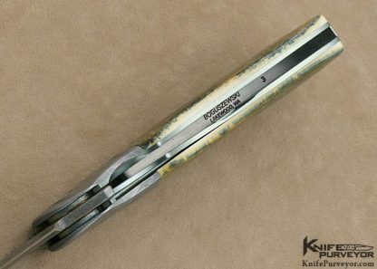 Phil Boguszewski Custom Knife Mammoth Ivory & Devin Thomas Damascus Dress "Cobra" Flipper - Image 6