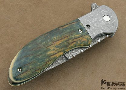 Phil Boguszewski Custom Knife Mammoth Ivory & Devin Thomas Damascus Dress "Cobra" Flipper - Image 3