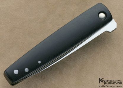 Phil Boguszewski Custom Knife Black Micarta Linerlock Flipper - Image 3