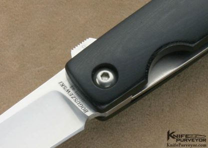 Phil Boguszewski Custom Knife Black Micarta Linerlock Flipper - Image 2