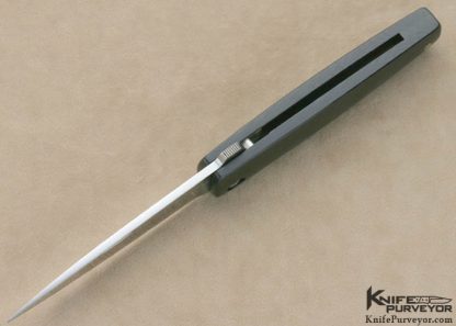 Phil Boguszewski Custom Knife Black Micarta Linerlock Flipper - Image 4