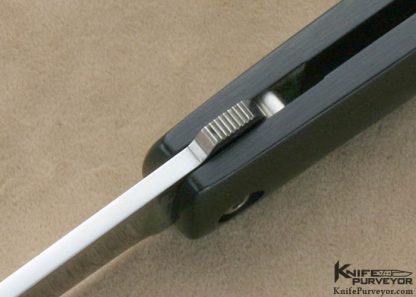 Phil Boguszewski Custom Knife Black Micarta Linerlock Flipper - Image 5