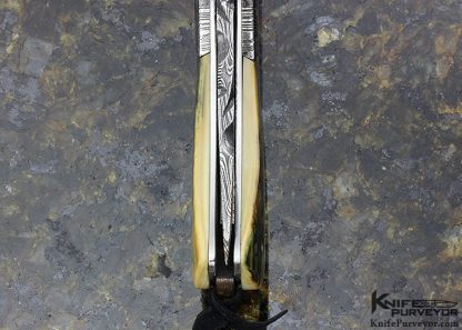 Phillip Booth Custom Knife Damascus and Mammoth Auto Scale Release - Image 6