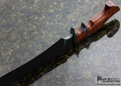 Philip Patton Custom Knife Snakewood and Sole Authorship Damascus Sub Hilt Camp Knife - Image 6
