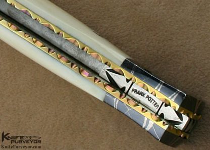 Frank Potter Custom Knives  Blued Robert Eggerling Damascus "Italia" Auto - Image 6