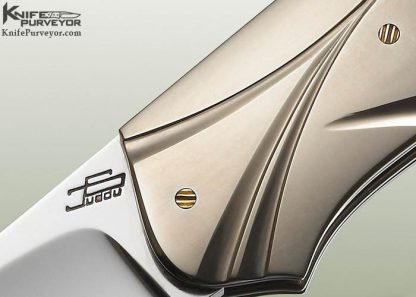 Salvatore Puddu Custom Knife Fluted Pearl Shell and Fluted Titanium "Majestic" Lockback - Image 2