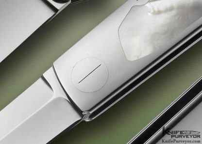 Salvatore Puddu Custom Knife Mother of Pearl Shell Interframe Lockback Prototype - Image 2