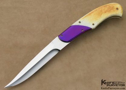 Ivan DerMerwe Custom Knives Giraffe Bone & Anodized Titanium Boot Knife