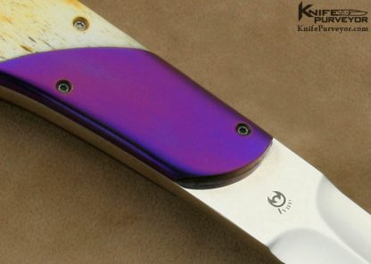 Ivan DerMerwe Custom Knives Giraffe Bone & Anodized Titanium Boot Knife - Image 4