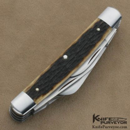 Reese Bose Custom Knife #0 Remington Jigged Bone Six Bladed Congress Slip Joint - Image 3