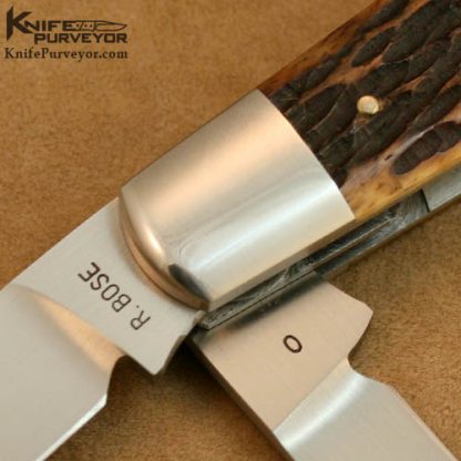 Reese Bose Custom Knife 4 Blade Large Congress #0 in Remington Jigged Bone - Image 2