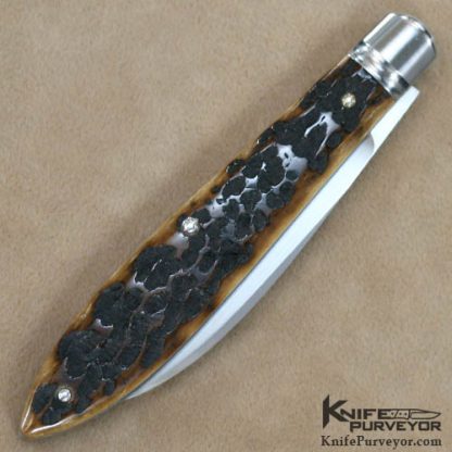 Reese Bose Custom Knives #2 Jigged Bone Slipjoint with Rat Tailed Bolsters and a Federal Shield - Image 4
